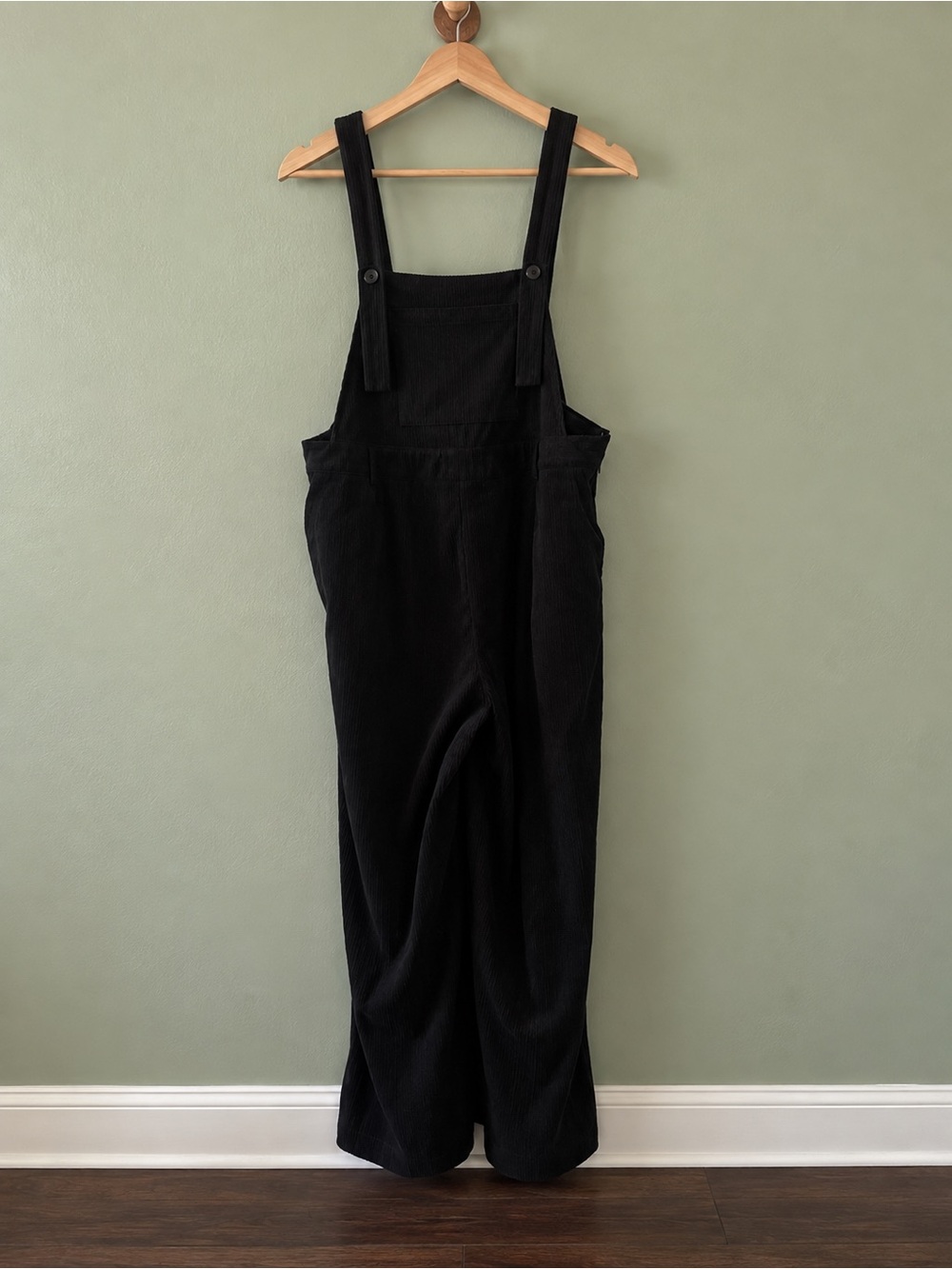 Cider Black Corduroy Overall Jumpsuit